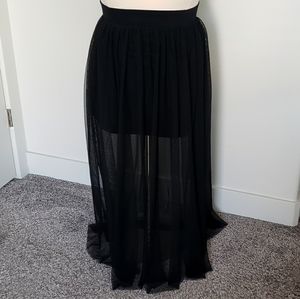 Illusion Black Tulle Maxi Skirt Torrid 1x